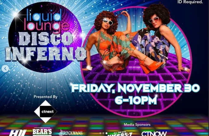 Liquid Lounge Disco Inferno campaign creative