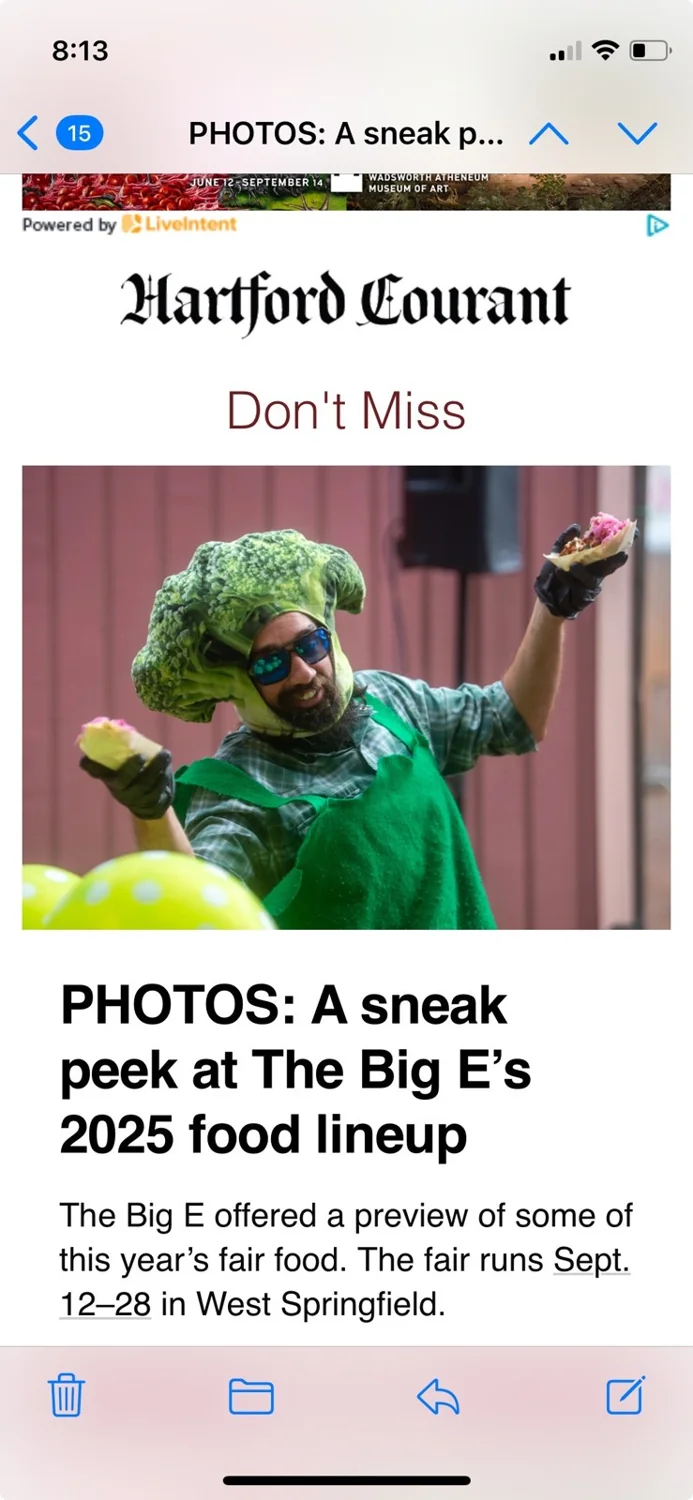 Hartford Courant coverage of the 2025 Big E food lineup