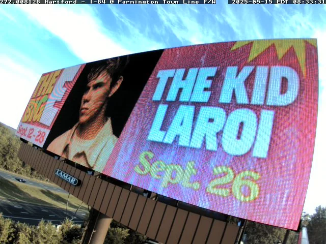 Digital billboard promoting The Kid LAROI at The Big E