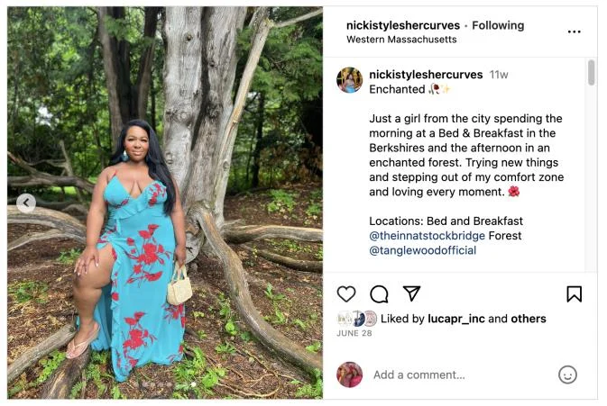 2023 Tastemakers at Tanglewood creator post featuring an inn in Stockbridge