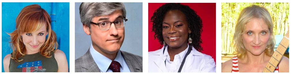 Kari Byron, Mo Rocca, Raven the Science Maven and Jill Sobule in virtual Green Gala materials